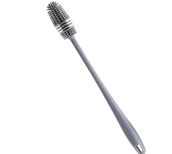 Hygienzz Silicone Long Handle Bottle Cleaning Brush, Grey (Pack of 1)